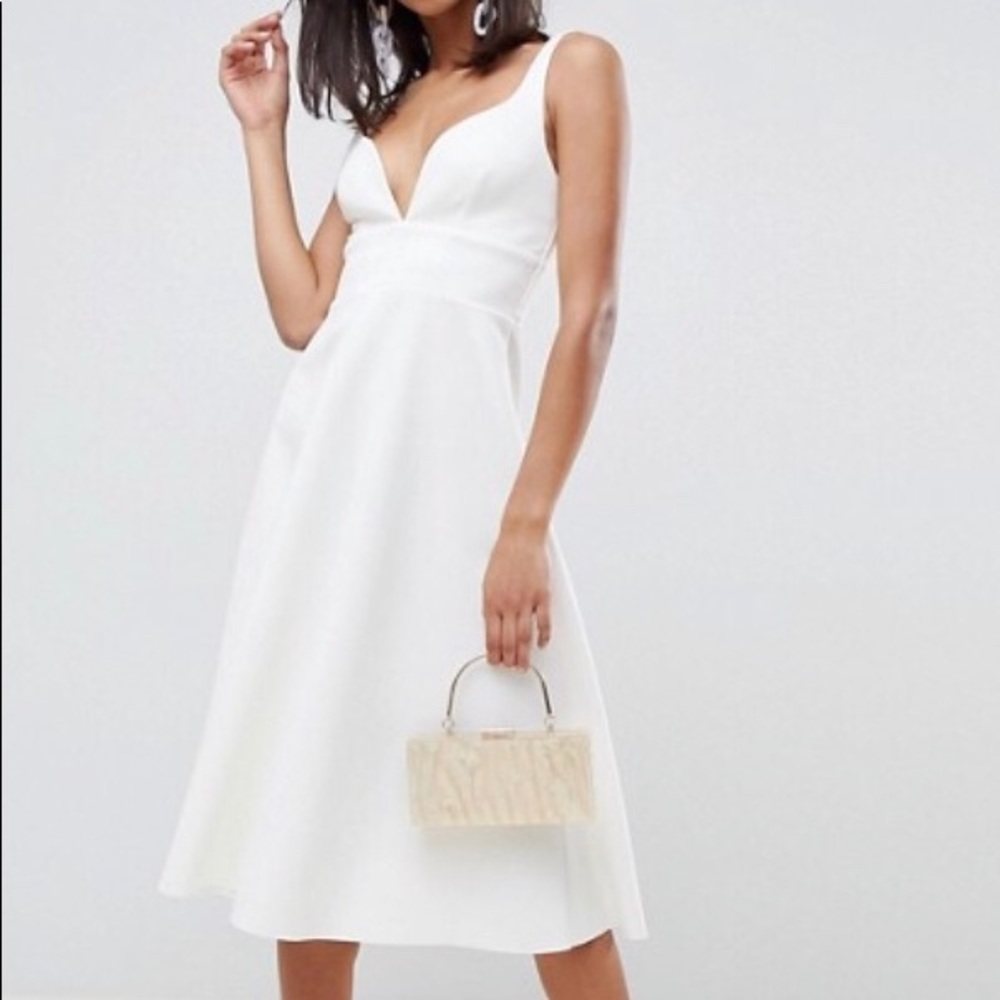 ASOS Ivory Midi Dress. NWOT
